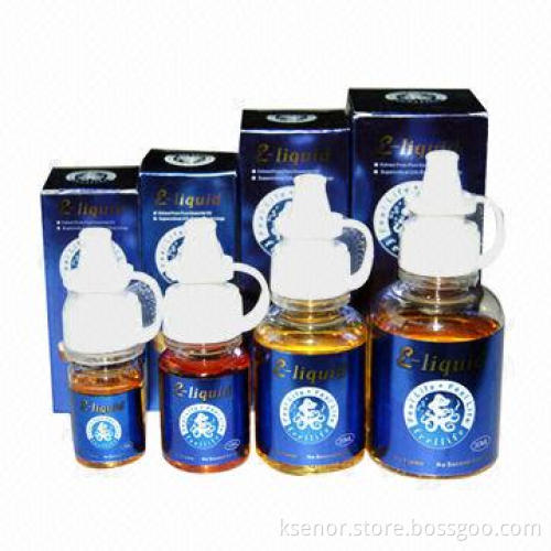 E-liquid, Over 200 Flavors/Different Strength Available, Made of Plastic Material